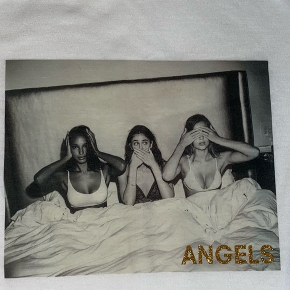 Limited Edition VS Angel Tee Shirt with Gold Glitter - Picture 5 of 6